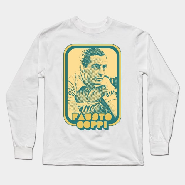 Fausto Coppi // Retro Cycling Fan Art Design Long Sleeve T-Shirt by DankFutura